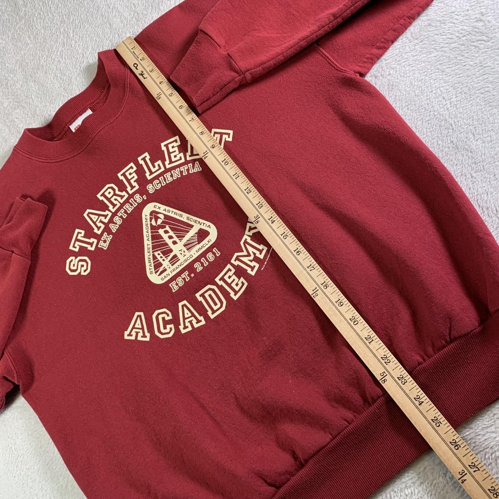 Vintage 1996 Star Trek Starfleet‎ Academy Sweatshirt Mens L Red Hanes 90s - Picture 5 of 12